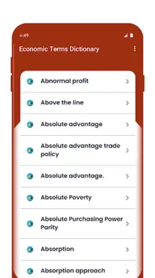 Economic Terms Dictionary android App screenshot 2